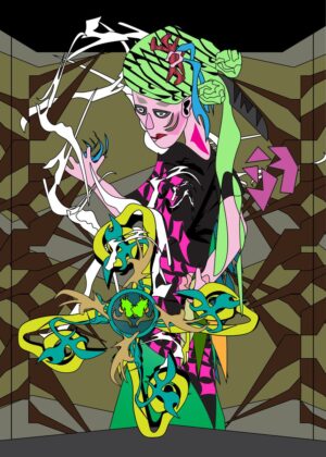 Vibrant Abstract Artwork: A Fusion of Style and Energy - Premium Wooden Framed Poster. Ready to Hang.