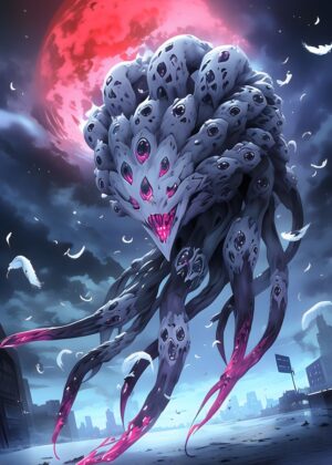 Eyes of the Abyss: Dark Fantasy Art Print - Premium Wooden Framed Poster. Ready to Hang.